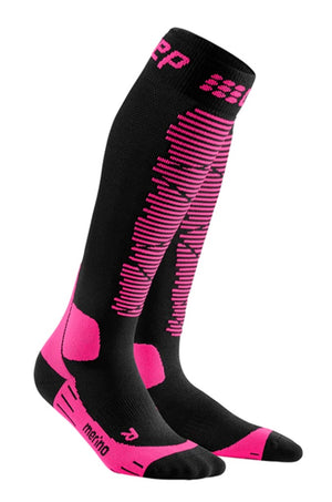 CEP Women's Merino Ski Socks Black/Pink