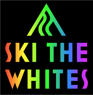 Ski The Whites Square Rainbow Sticker